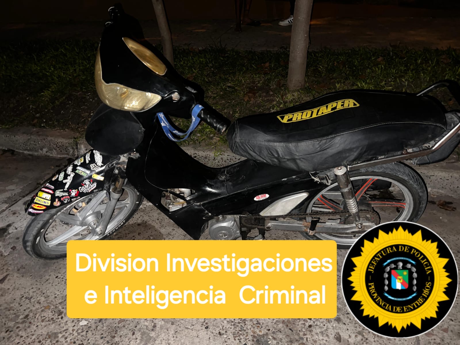 Secuestran una moto sin patente y con el cuadro limado en un control nocturno